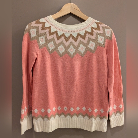 Talbots Fair Isle Style Lambs Wool Blend Sweater Sp - Picture 1 of 9